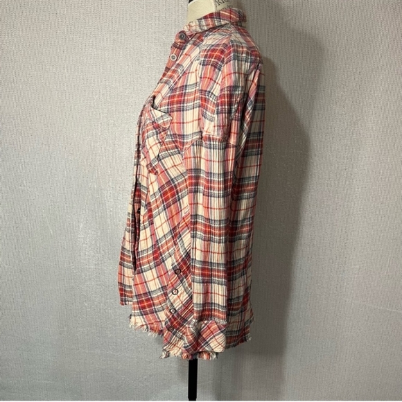Free People Juniper Ridge Plaid Buttondown Med - Picture 2 of 9